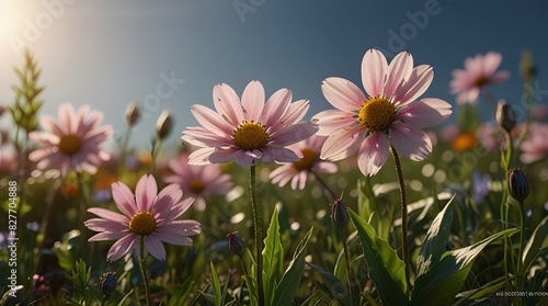 A flower meadow in spring.