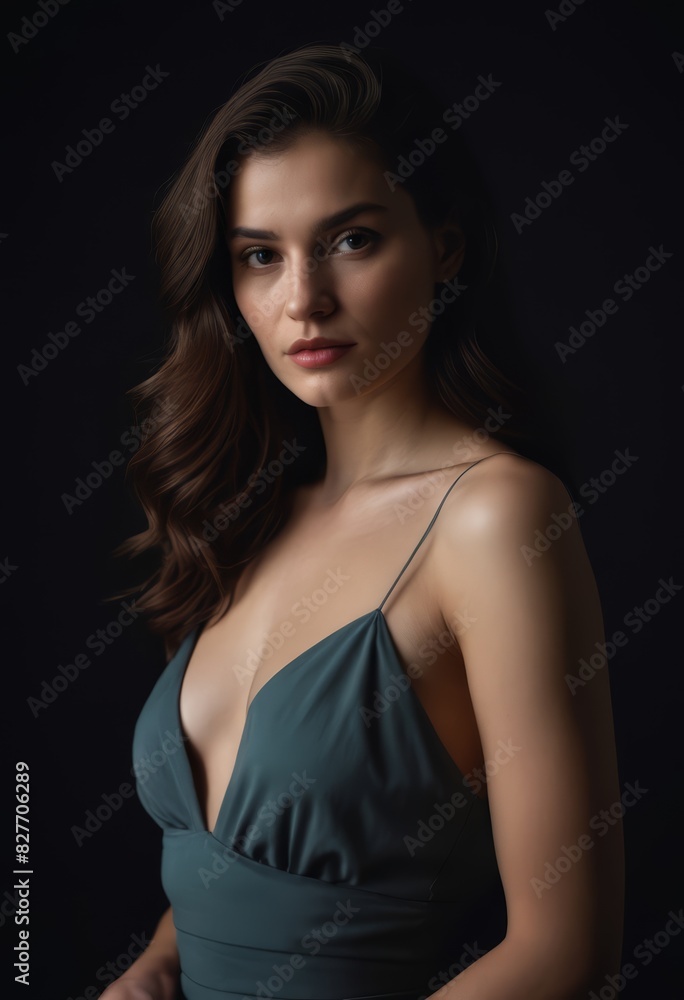 Naklejka premium portrait of a model, closeup of a woman, face close up