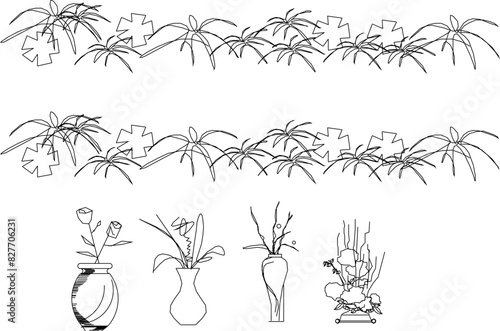 Artistic tree plant design drawing vector illustration sketch for completeness of the image