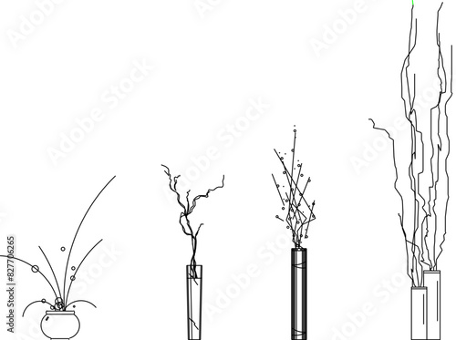 Artistic tree plant design drawing vector illustration sketch for completeness of the image