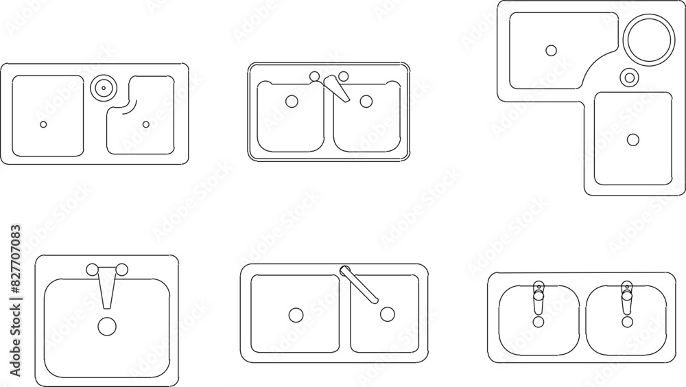 Sketch vector illustration design drawing of kitchen sink accessories for washing dishes Sketch vector illustration design drawing of kitchen sink accessories for washing dishes