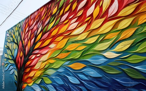 Wallpaper Mural Vibrant Urban Expressions: Captivating Colorful Street Art Adorning a City Wall Torontodigital.ca