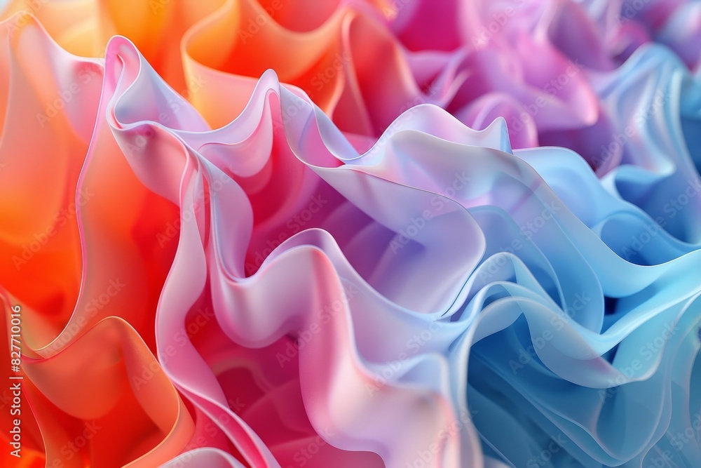 Obraz premium A colorful piece of fabric with a wave pattern