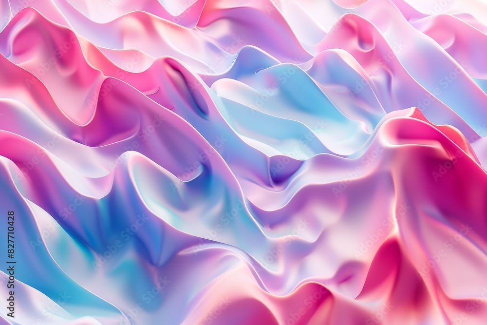Obraz premium A colorful, flowing piece of fabric with a pink and blue gradient
