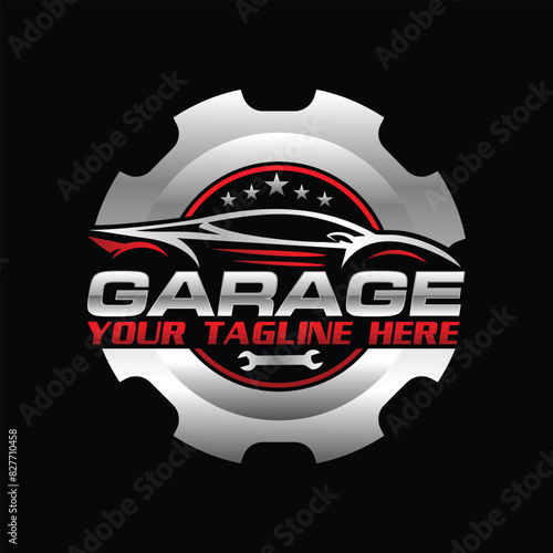 Garage and auto spa logo design vector template