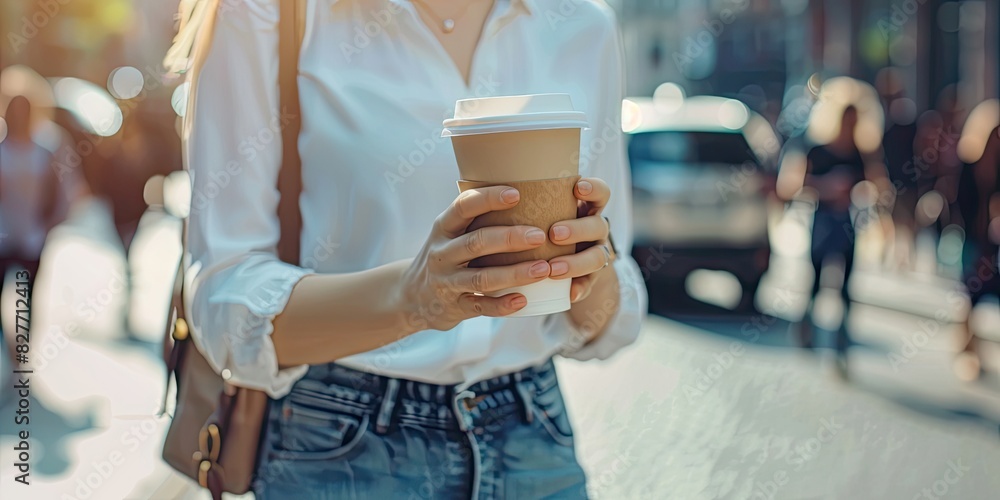 Person Enjoying Hot Coffee To-Go Outdoors Person Enjoying Hot Coffee To-Go Outdoors