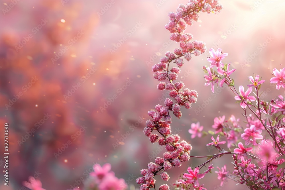 Pink cherry blossom branches in full bloom, symbolizing spring and natural beauty Pink cherry blossom branches in full bloom, symbolizing spring and natural beauty