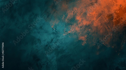 grainy dark teal and orange color gradient background with blurred noise texture ideal for headers posters or landing pages abstract digital art © Bijac