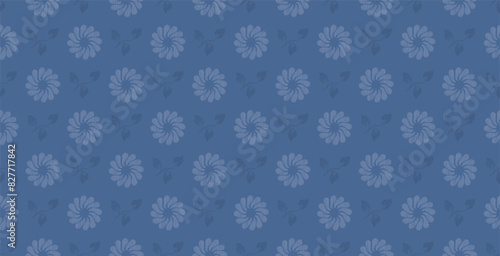 Seamless fabric pattern of flowers and leaves.