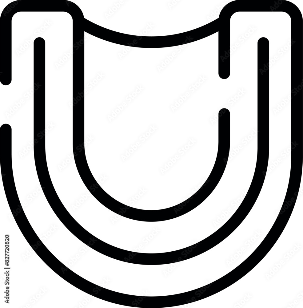 Simple line art illustration of a magnet icon in black on a white background Simple line art illustration of a magnet icon in black on a white background