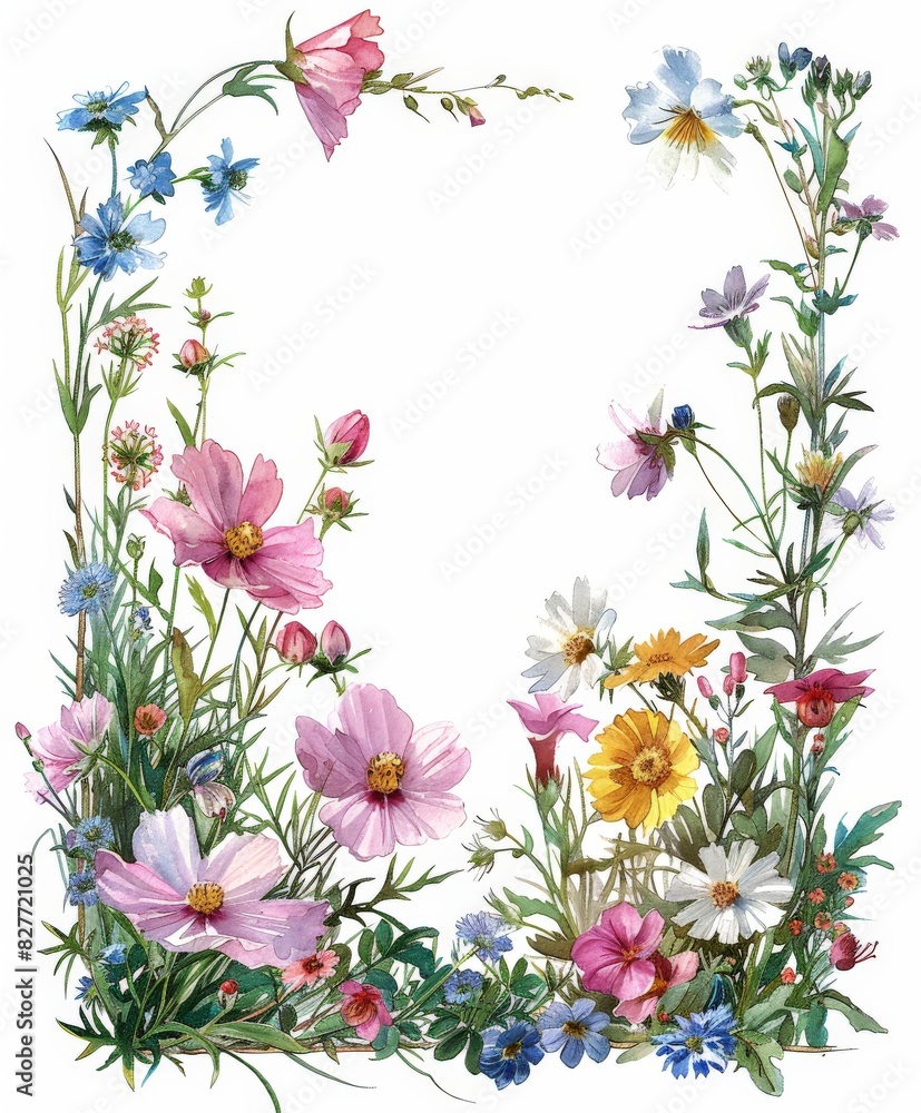 Bunch of Flowers on White Background Bunch of Flowers on White Background