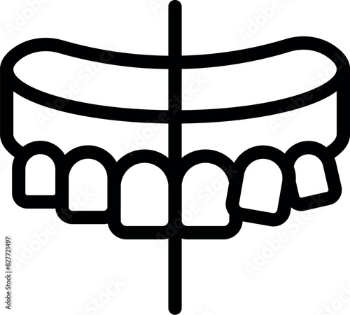 Black and white icon of a dental retainer for orthodontic use