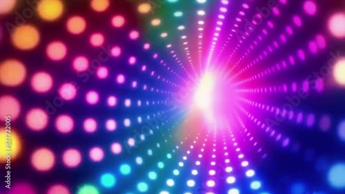 Circles radiating from a central point, changing colors as they expand and contract, 4K lights background High-Quality Animation Video
