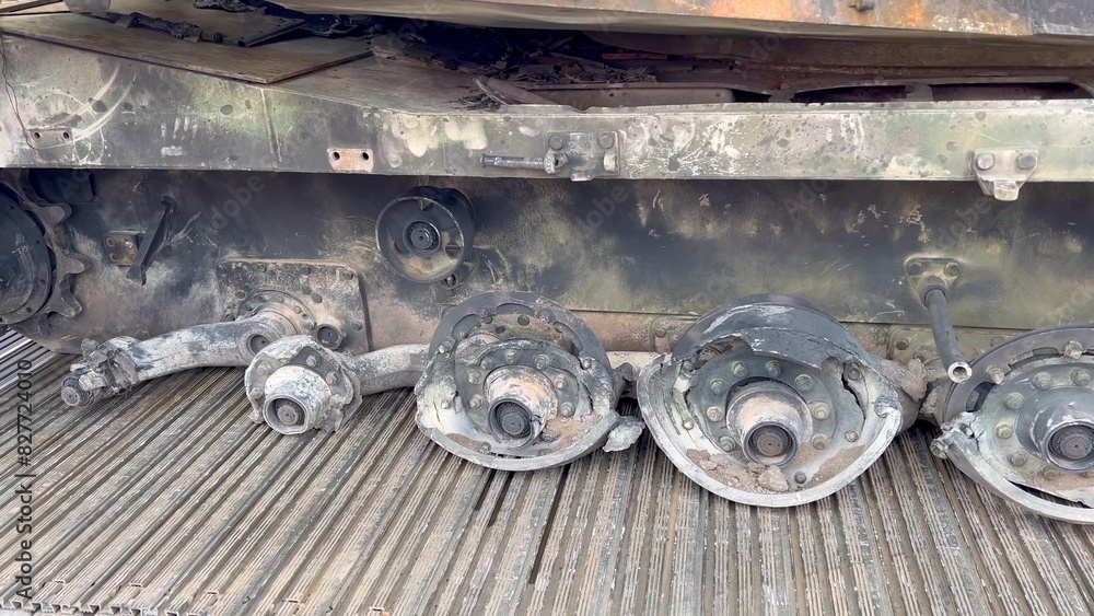 Wrecked tank caterpillars of abram Wrecked tank caterpillars of abram