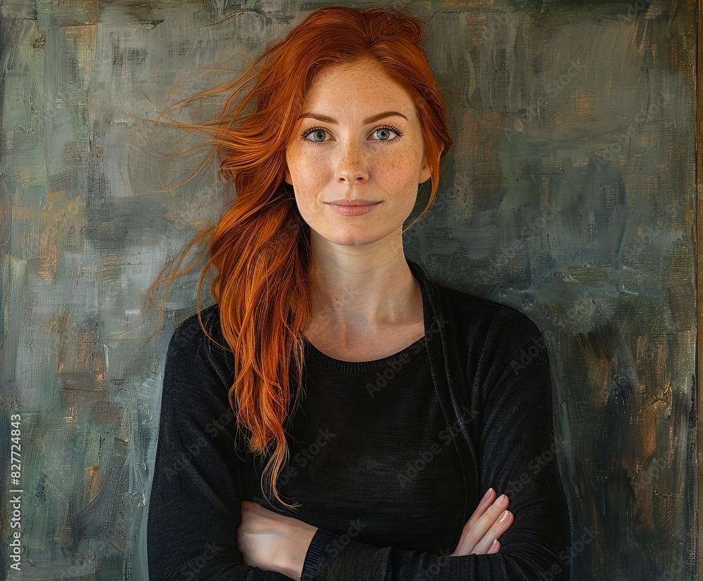 Fototapeta premium Portrait of a Woman With Red Hair