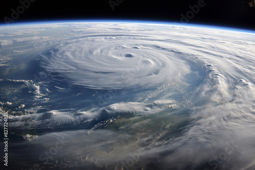 Cyclone on earth  view from space