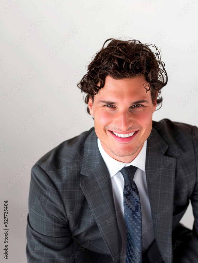 Smiling Young Businessman in Grey Suit Posing for a Professional Headshot Smiling Young Businessman in Grey Suit Posing for a Professional Headshot