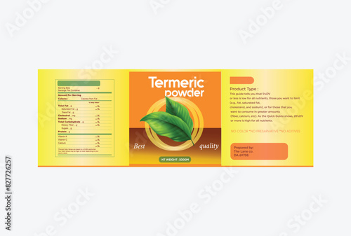  turmeric, turmeric label, turmeric powder , turmeric powder label design vector