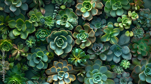 Botanical Background with Succulents. Natural Wallpaper with Exotic Plants photo