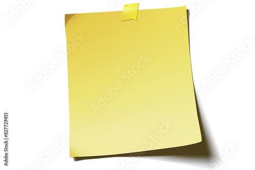 Yellow stick note isolated on white background, vector illustrationisolated on solid white background.