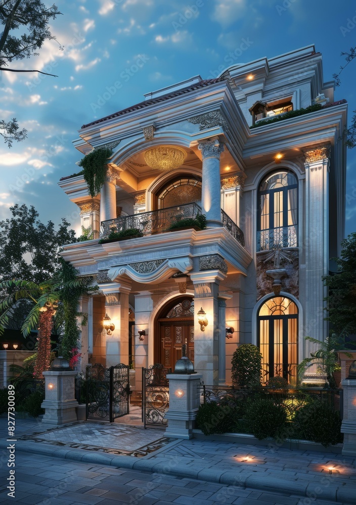 Obraz premium Luxurious Villa in a Serene Natural Setting