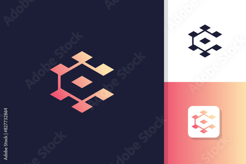 letter c core logo design vector template