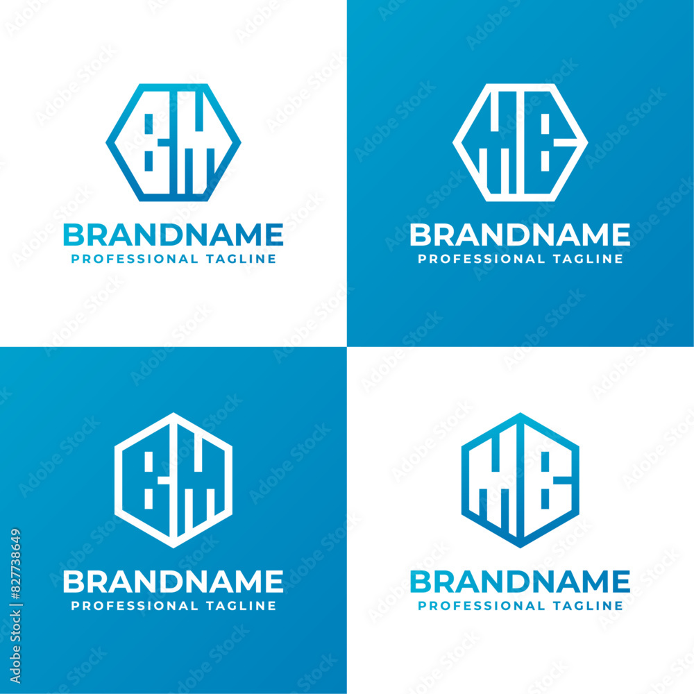 Letters BM and MB Hexagon Logo Set, suitable for business with MB or BM initials Letters BM and MB Hexagon Logo Set, suitable for business with MB or BM initials