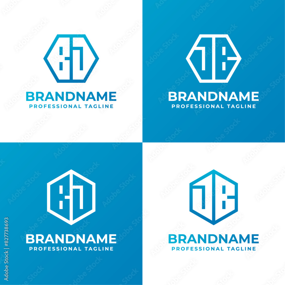 Letters BJ and JB Hexagon Logo Set, suitable for business with JB or BJ initials Letters BJ and JB Hexagon Logo Set, suitable for business with JB or BJ initials