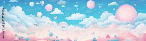 hand painted doodle background, cute  Whiteboard theme pastel color