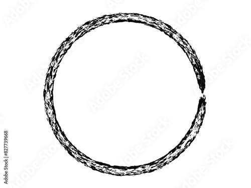 Grunge circle made of black paint. Grunge circle made of black ink.