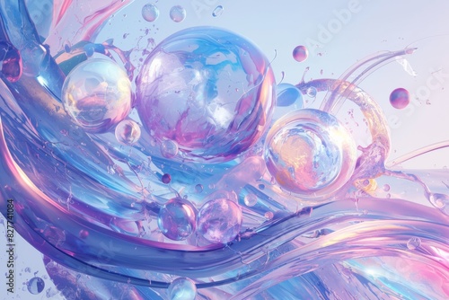 Water droplets in abstract form and vibrant style