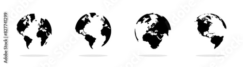 World map illustration. World continents.