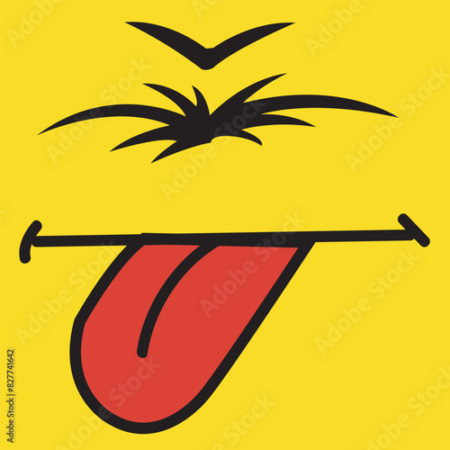 Happy cartoon faces with different expressions. Different facial expressions, vector illustrations