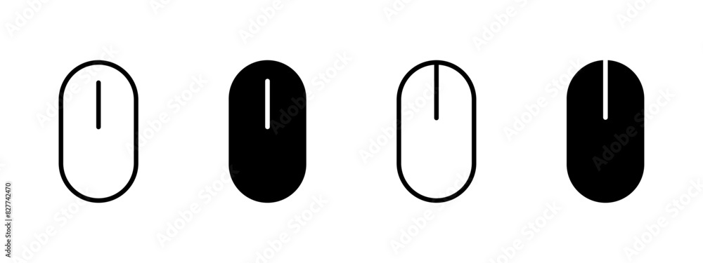 Simple computer mouse icon. Click button symbol. Scroll sign isolated illustration. Simple computer mouse icon. Click button symbol. Scroll sign isolated illustration.