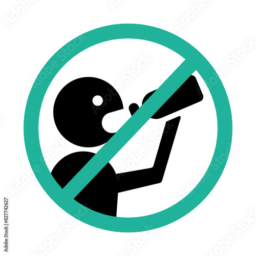 Don't swallow icon. Do not drink illustration isolated. Warning sign for cosmetic and domestic products.