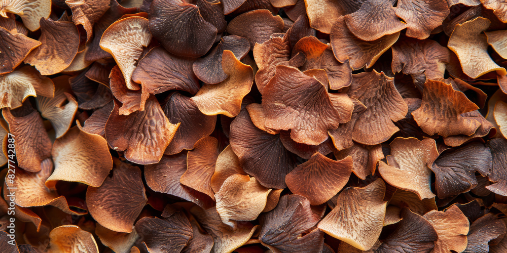 Abstract Background of Dried Brown Petals in a Natural Organic Pattern Abstract Background of Dried Brown Petals in a Natural Organic Pattern