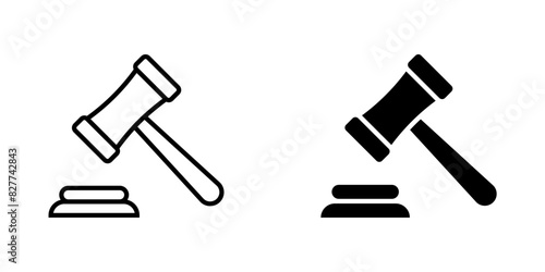 Judge hammer vector icon. Gavel sign. Lawyer symbol. Mallet illustration. Auction bid icon isolated.