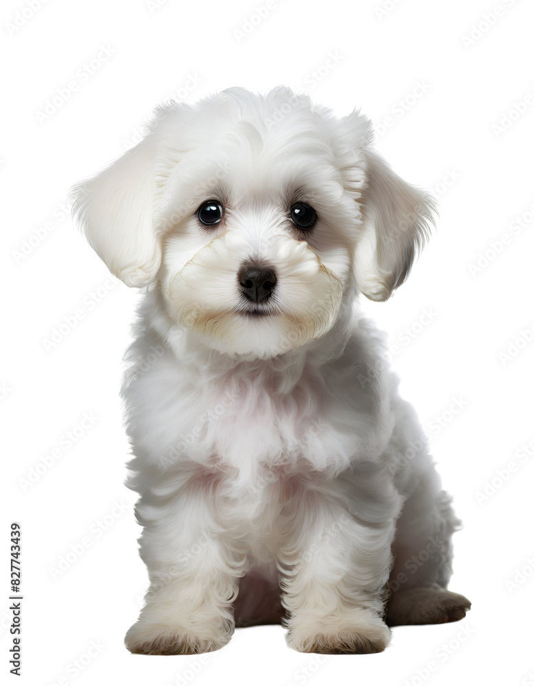 Obraz premium Cute white puppy with soft fur