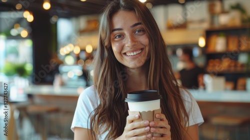 A woman holding coffee