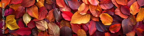 Vibrant Autumn Leaves Colorful Fall Foliage Background in Red  Orange  and Yellow Hues