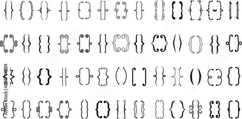 Hand drawn bracket, parenthesis element.