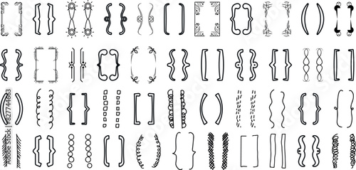 Hand drawn bracket, parenthesis element.