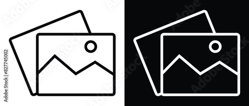 gallery icon, image icon, picture symbol.  Photo gallery icon, Image symbol, Picture signs. photo signs. vector illustration.  Isolated on white and black background.