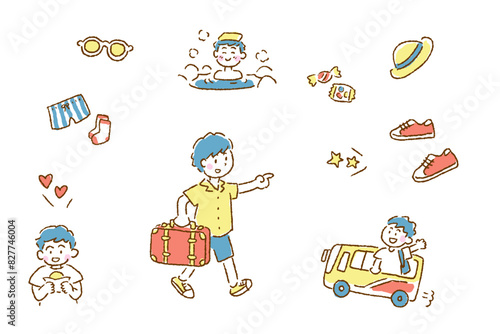 旅をする男の子〜バスに乗る