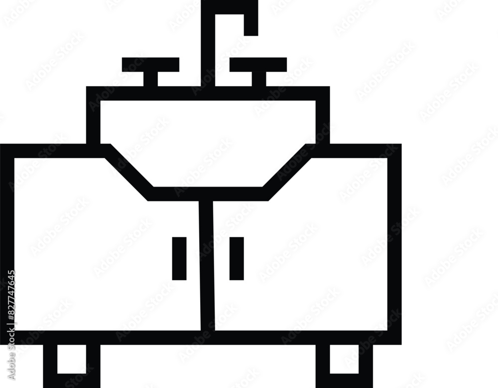 FURNITURE - thin line vector icon. Pixel perfect. Editable stroke Furniture - minimal thin line web icon. Outline icon. Simple vector illustration with transparent background.