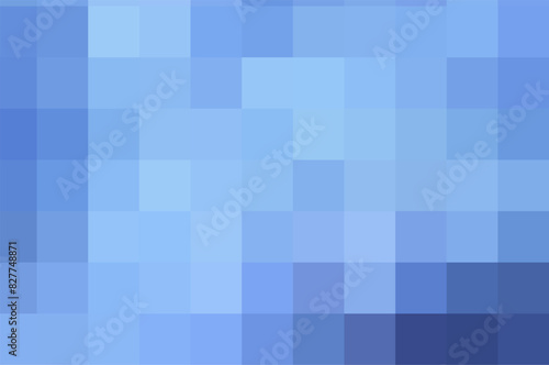 Gradient blue background. Geometric texture of light-dark blue squares. The substrate for branding, calendar, postcard, screensaver, poster, cover. A place for your design or text. Vector illustration