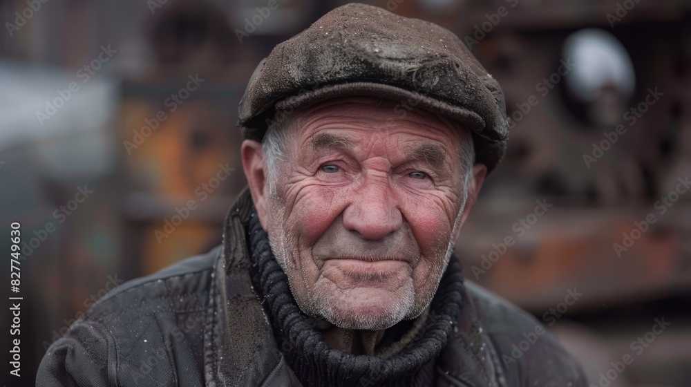 A tight shot of an individual donning a hat, jacket, and a scarf draped around their neck, gazing to the side A tight shot of an individual donning a hat, jacket, and a scarf draped around their neck, gazing to the side