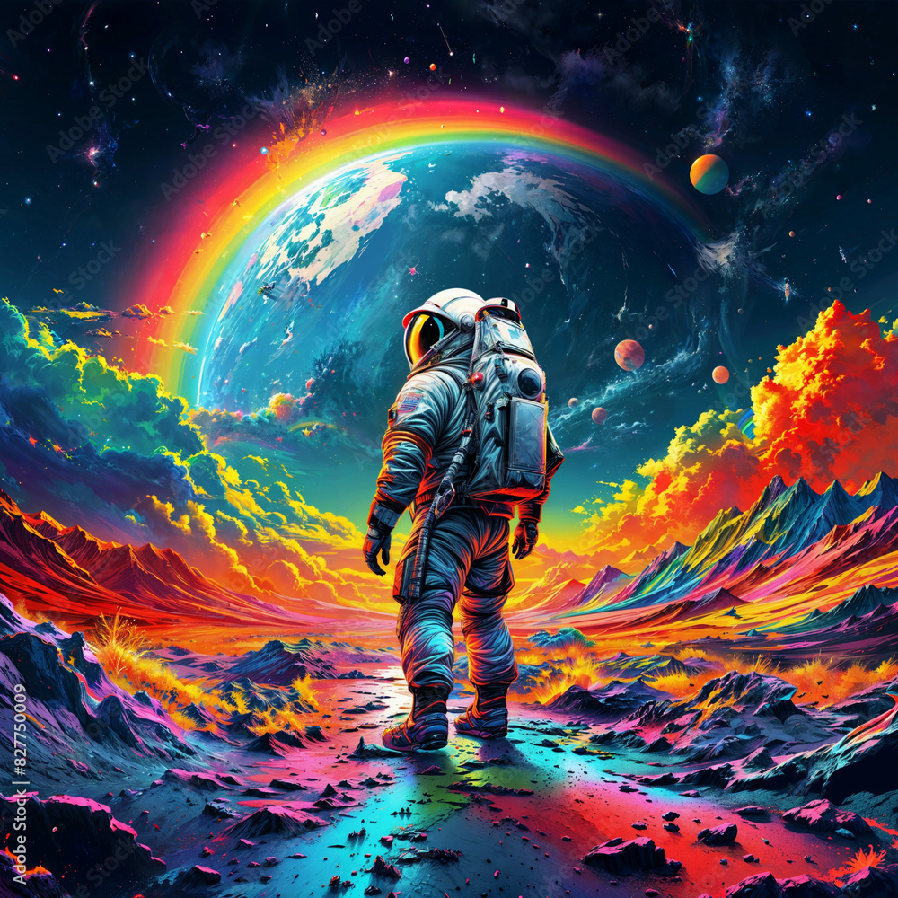 Astronaut in spacesuit. Astronaut floating in open space Astronaut in spacesuit. Astronaut floating in open space