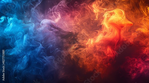 Abstract Smoke: Ethereal smoke patterns in vivid colors. High contrast background to make the smoke stand out. © DarkinStudio