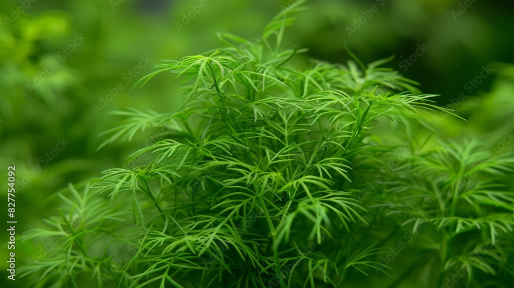  A tight shot of a verdant plant, generously adorned with leaves above and below, against a softly blurred backdrop of green foliage